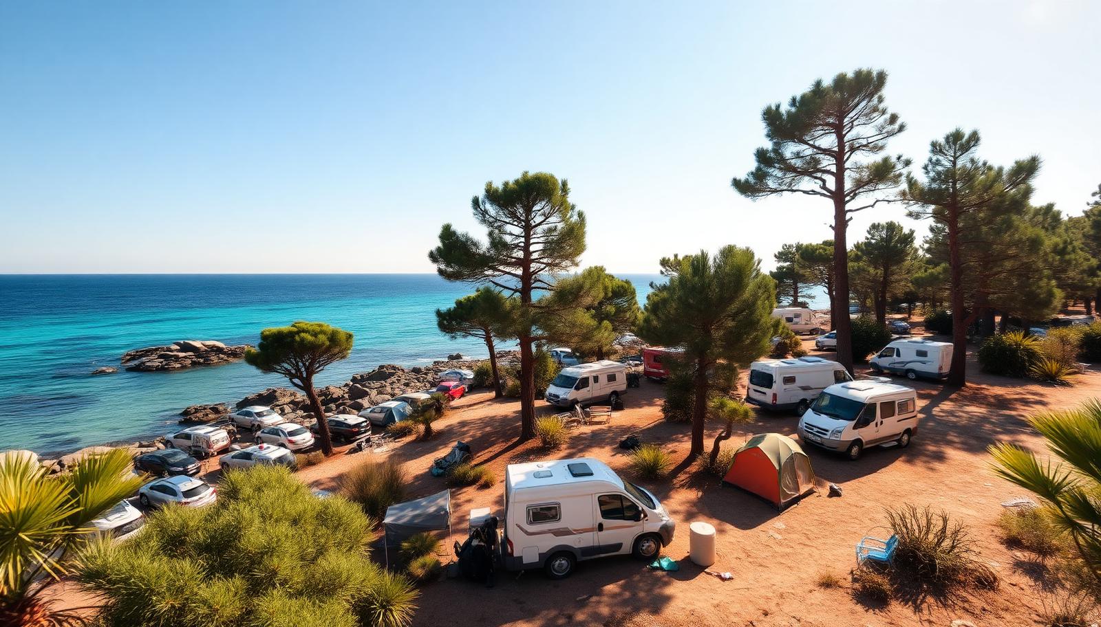 Solig campingplats i Kroatien